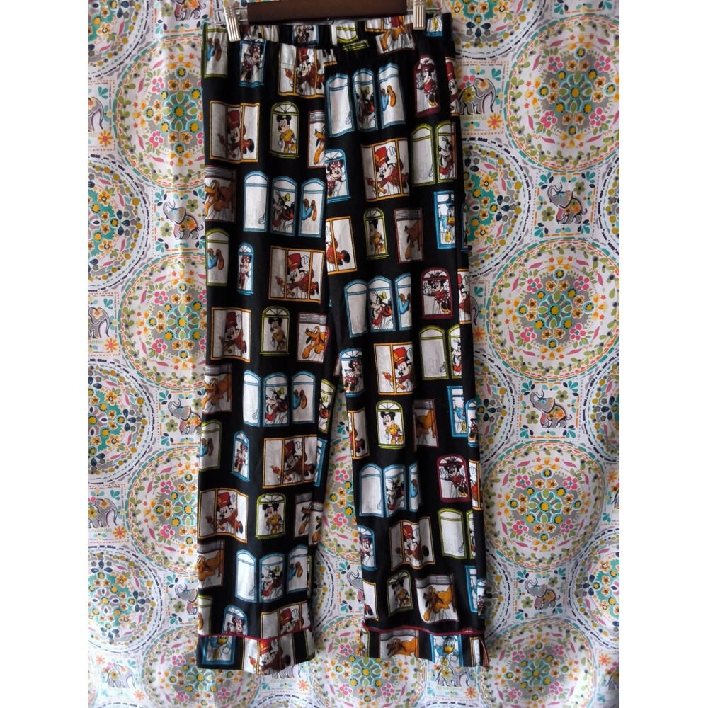 Disney Macys Mickey Mouse Balloon Window Pajama Pants Size SMALL  Minnie Goofy
